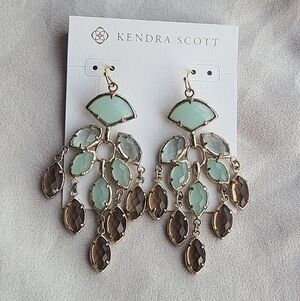Kendra Scott Vintage Gwen Chandelier Earrings in Chalcedony, Light Blue Quartz &